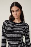 Stripe Knit Mini Dress, TRE STRIPE BLACK - alternate image 4