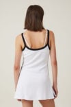 Rib Contrast Cami Mini Dress, WHITE - alternate image 3
