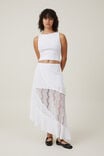 Millie Asymmetrical Maxi Skirt, WHITE - alternate image 1