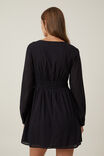 Dahlia Long Sleeve Mini Dress, BLACK - alternate image 3