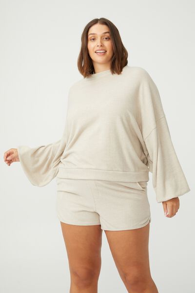 Curve Sleep Super Soft Long Sleeve Sweater, FRENCH OAK MARLE