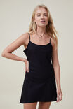 Drew Mini Slip Dress, BLACK - alternate image 1