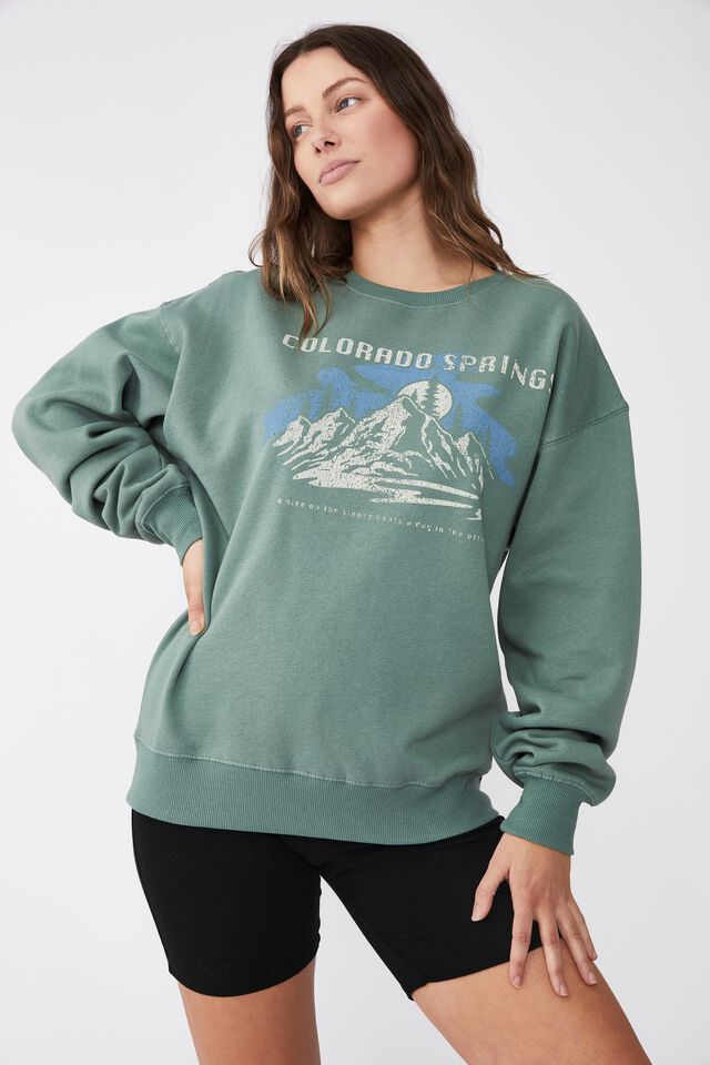 Classic Graphic Sweatshirt, COLORADO SPRINGS/ PINE GREEN