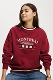 Classic Fleece Graphic Crew Sweatshirt, MONTREAL / CHERRY ROUGE - alternate image 4