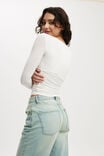 Lexa Gathered Long Sleeve Top, NATURAL WHITE - alternate image 3