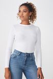 The Sister Long Sleeve Top, WHITE