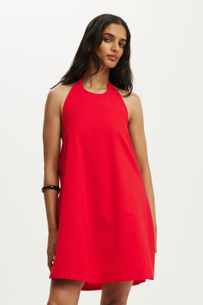 Quinn Halter Mini Dress, RED PETAL