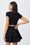 Woven Tawni Tiered Mini Skirt, BLACK