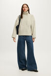 Funnel Neck Coat, OATMEAL - example image 5