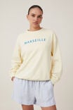 Classic Graphic Crew Sweatshirt, MARSEILLE/LEMON ICING - alternate image 1