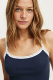 Goldie Rib Scoop Cami, SHADOW NAVY/GREY MARLE BIND - example image 4