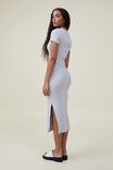 Vestido - Rib Short Sleeve Split Midi Dress, LIGHT GREY MARLE - vista alternativa 4