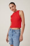 Float Your Boat Rib Knit Tank, RACER RED - alternate image 1