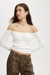 Rosa Off The Shoulder Long Sleeve Top, VINTAGE WHITE - alternate image 1