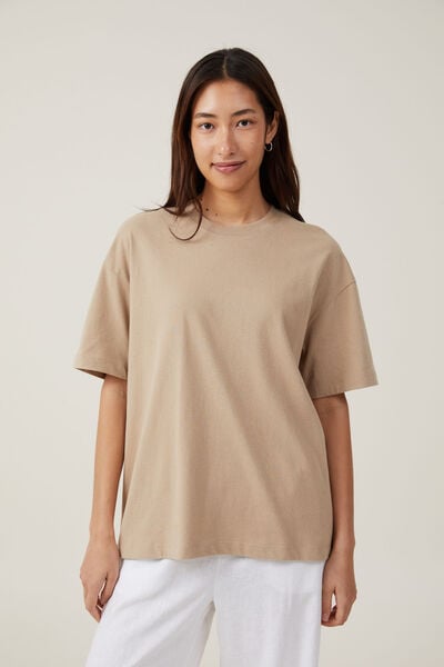 The Boxy Oversized Tee, MID TAUPE