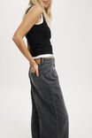 Lyocell Super Wide Jean Asia Fit, WASHED GREY - alternate image 5