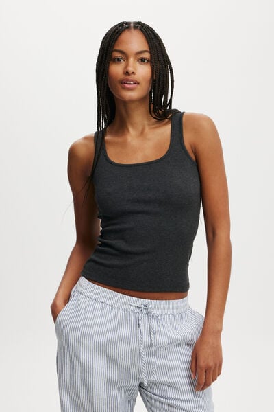 Byron Scoop Tank, CHARCOAL MARLE