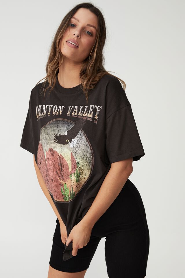 Boyfriend Fit Graphic Tee, CANYON VALLEY/BLACK