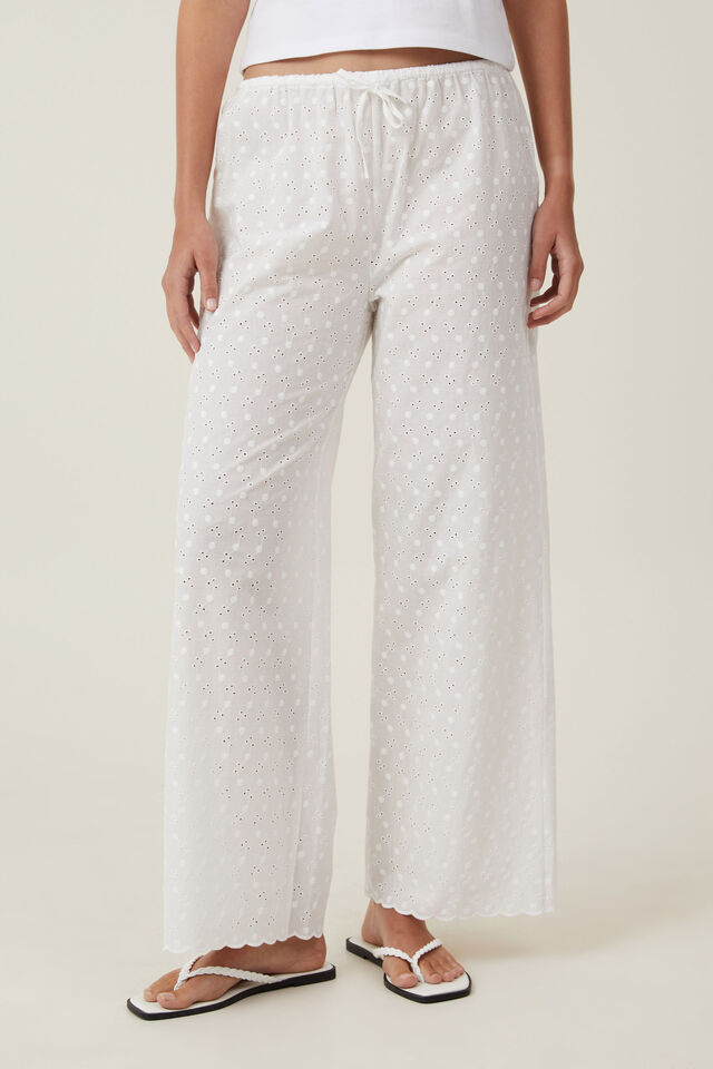 Haven Broderie Pant Asia Fit, WHITE