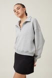 Classic Fleece Half Zip Sweatshirt, GREY MARLE - alternate image 1