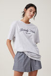 The Oversized Graphic Tee, BEVERLY HILLS/SOFT GREY MARLE - alternate image 1