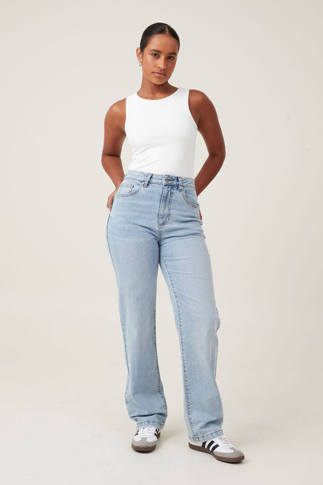 Calça - Curvy Stretch Straight Jean, BONDI BLUE