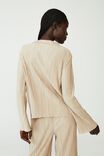 Pleated Long Sleeve Shirt, LINEN TAUPE