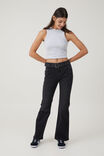 Stretch Bootcut Flare Jean, Black Pepper/Eyelet Belt - alternate image 2