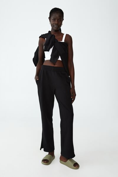 Classic Straight Trackpant, BLACK