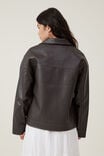 Leo Faux Leather Jacket, BROWN - alternate image 3