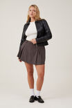 Luis Pleated Suiting Skirt, CHOCOLATE BROWN PINSTRIPE - alternate image 2