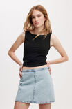 Gigi Denim Mini Skirt, PEARL BLUE - alternate image 1