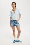 Haven Tie Front Short Sleeve Top, BLUE GINGHAM - alternate image 2