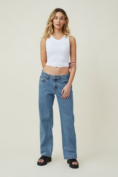 Petite Low Rise Straight Jean, OFFSHORE BLUE
