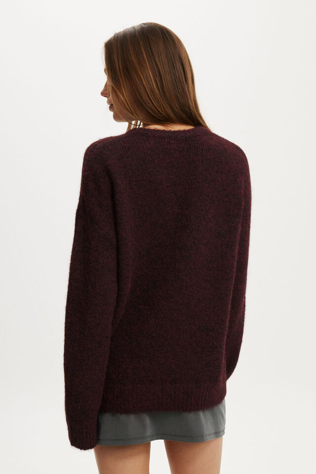 Luxe Crew Sweater, DREAMY DEEP POMEGRANTE