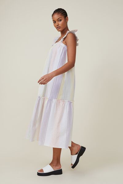 Farrah Tiered Maxi Dress, RAINBOW STRIPE