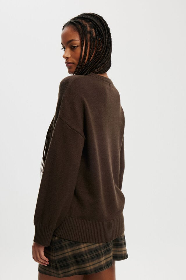 Lux Crew Sweater, DARK OAK