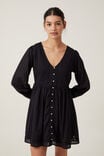 Quincy Long Sleeve Mini Dress, BLACK - alternate image 2