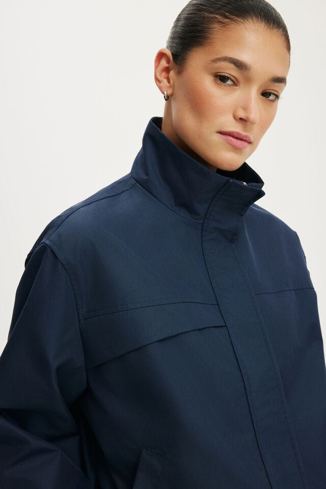 Arlo Funnel Neck Jacket, NAVY