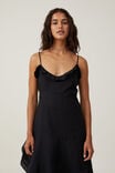 Milly Spliced Asymmetrical Midi Dress, BLACK - alternate image 1