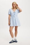 Allegra Tie Detail Mini Dress, BILLIE STRIPE BLUE - alternate image 2