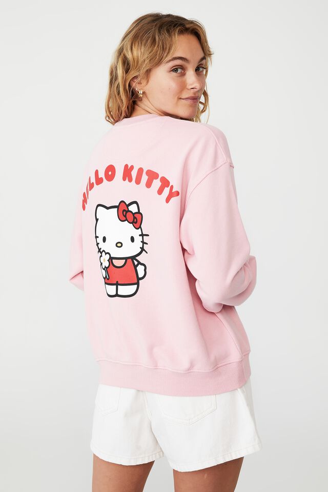 Hello Kitty Crew Sweatshirt, LCN SAN HELLO KITTY/CLOUD PINK