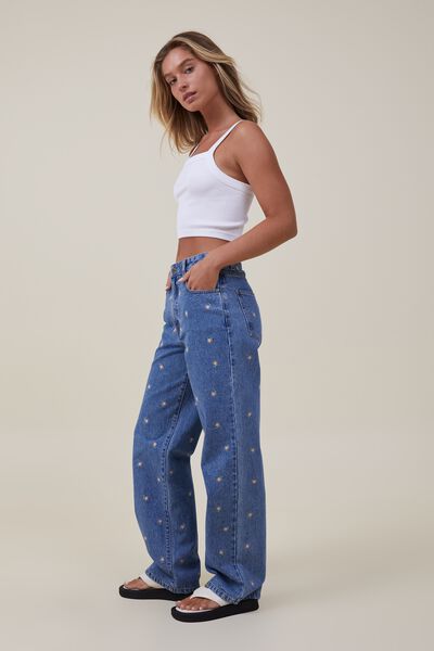 Loose Straight Jean, FLORAL EMBROIDERY