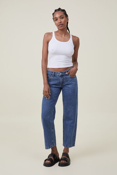 Low Rise Straight Jean Asia Fit, MISTY BLUE