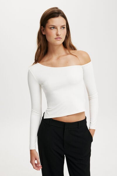 Blair Open Back Long Sleeve Top, VINTAGE WHITE