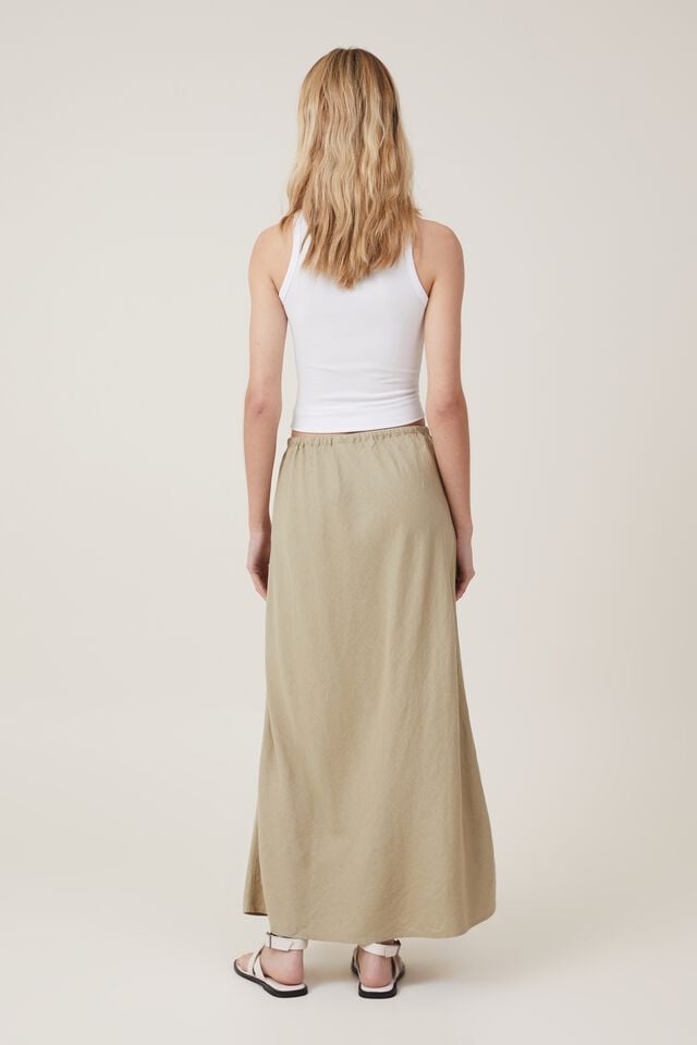 Saia - Haven Maxi Slip Skirt, DESERT SAGE