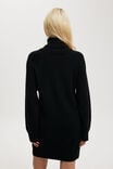 Lux Roll Neck Knit Mini Dress, BLACK - alternate image 3