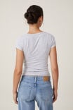 Camiseta - Staple Rib Scoop Neck Short Sleeve Top, GREY MARLE II - vista alternativa 3