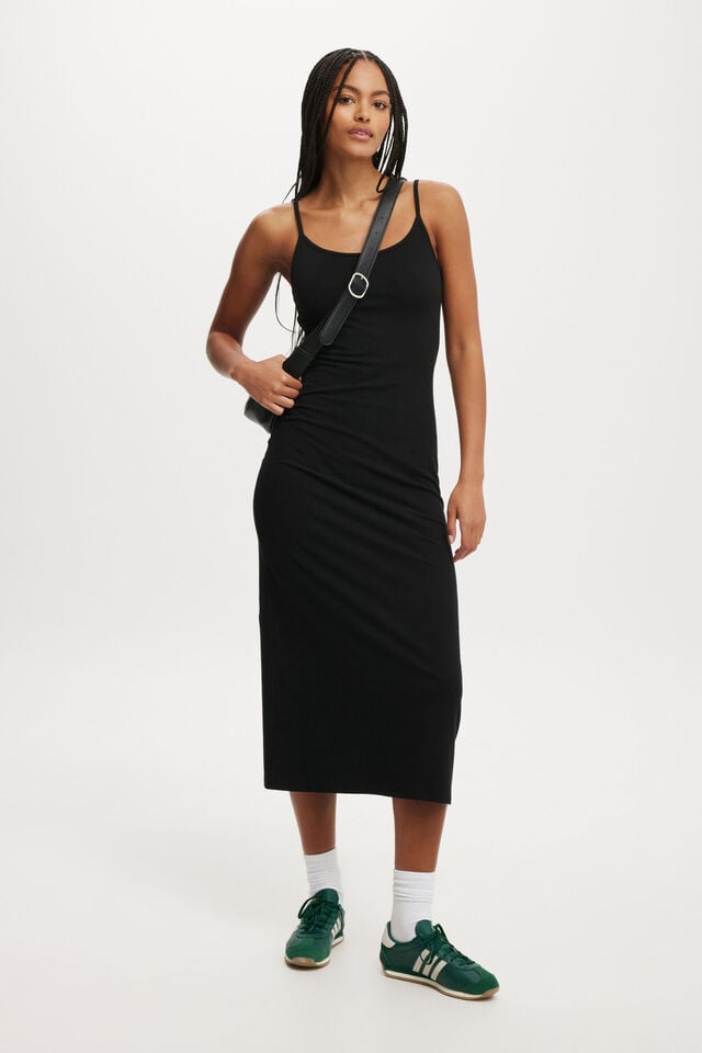 Bella Slip Maxi Dress, BLACK