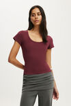 Everyday Smooth Scoop Neck Tee, SOUR CHERRY - example image 1
